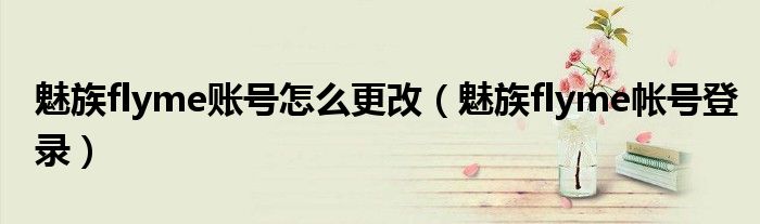 魅族flyme账号怎么更改(魅族flyme帐号登录)