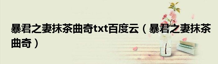 暴君之妻抹茶曲奇txt百度云(暴君之妻抹茶曲奇)