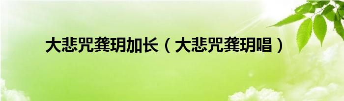 大悲咒龚玥加长(大悲咒龚玥唱)