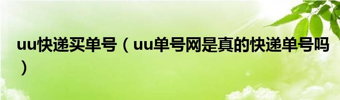 uu快递买单号(uu单号网是真的快递单号吗)