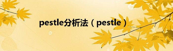 pestle分析法(pestle)