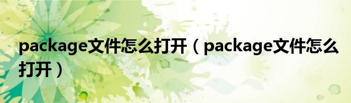 package文件怎么打开(package文件怎么打开)
