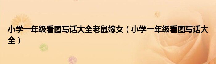 小学一年级看图写话大全老鼠嫁女(小学一年级看图写话大全)