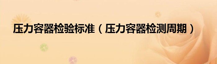 压力容器检验标准(压力容器检测周期)