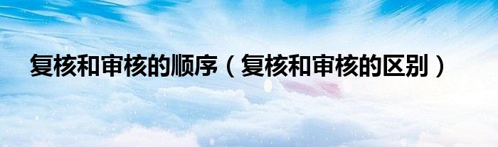 复核和审核的顺序(复核和审核的区别)