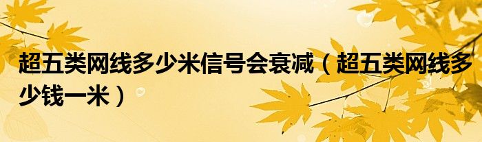 超五类网线多少米信号会衰减(超五类网线多少钱一米)