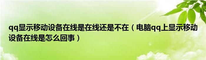qq显示移动设备在线是在线还是不在(电脑qq上显示移动设备在线是怎么回事)