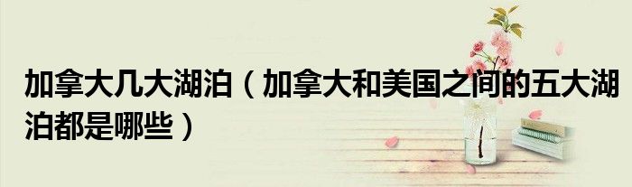 加拿大几大湖泊(加拿大和美国之间的五大湖泊都是哪些)