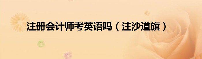 注册会计师考英语吗(注沙道旗)