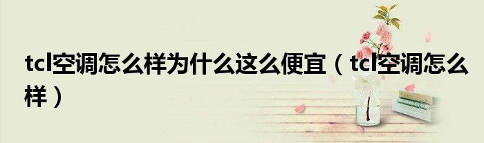 tcl空调怎么样为什么这么便宜(tcl空调怎么样)