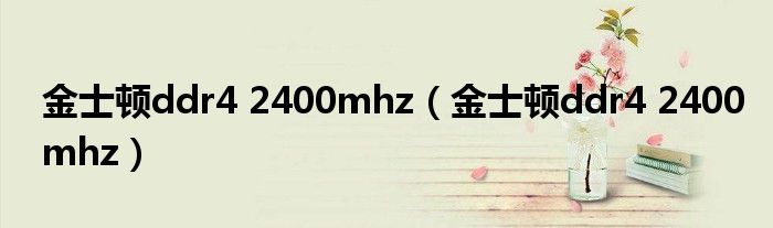 金士顿ddr4 2400mhz(金士顿ddr4 2400mhz)