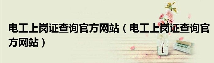 电工上岗证查询官方网站(电工上岗证查询官方网站)