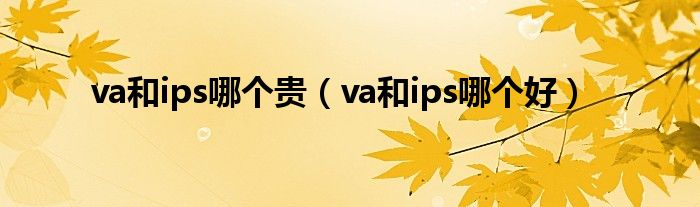 va和ips哪个贵(va和ips哪个好)
