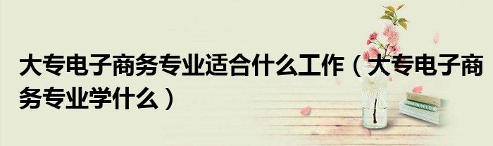 大专电子商务专业适合什么工作(大专电子商务专业学什么)