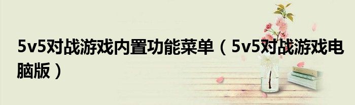 5v5对战游戏内置功能菜单(5v5对战游戏电脑版)