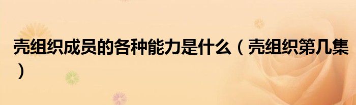 壳组织成员的各种能力是什么(壳组织第几集)