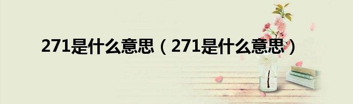 271是什么意思(271是什么意思)
