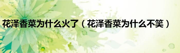 花泽香菜为什么火了(花泽香菜为什么不笑)