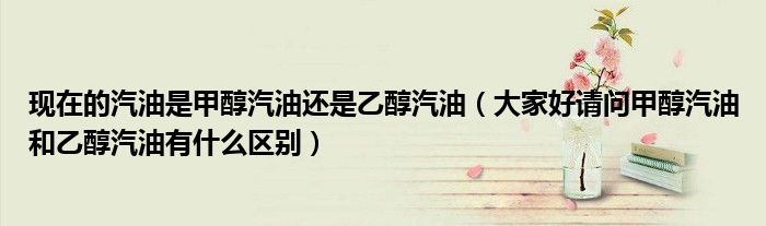 现在的汽油是甲醇汽油还是乙醇汽油(大家好请问甲醇汽油和乙醇汽油有什么区别)