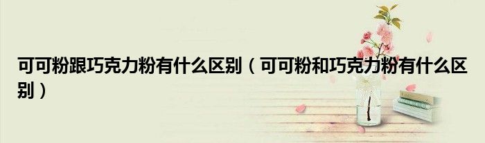 可可粉跟巧克力粉有什么区别(可可粉和巧克力粉有什么区别)