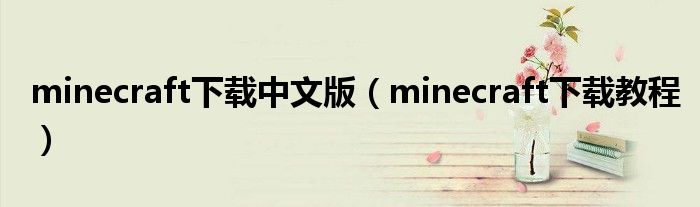minecraft下载中文版(minecraft下载教程)