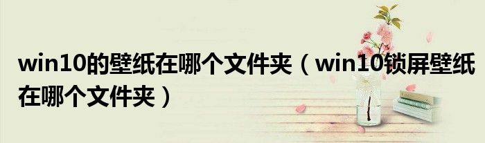 win10的壁纸在哪个文件夹(win10锁屏壁纸在哪个文件夹)