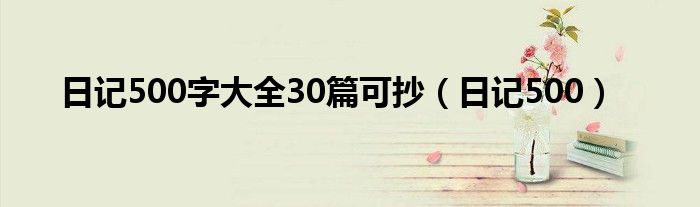日记500字大全30篇可抄（日记500）