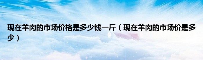 现在羊肉的市场价格是多少钱一斤(现在羊肉的市场价是多少)