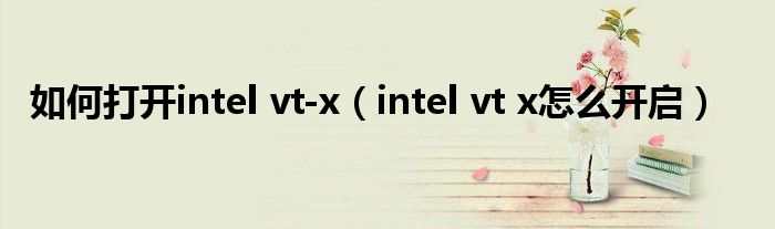 如何打开intel vt-x(intel vt x怎么开启)