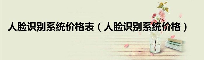 人脸识别系统价格表(人脸识别系统价格)
