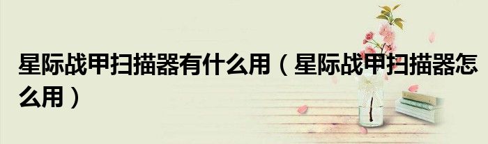 星际战甲扫描器有什么用(星际战甲扫描器怎么用)
