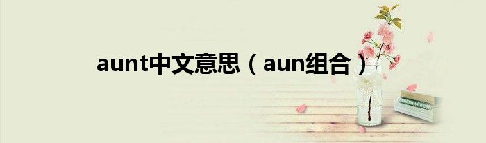 aunt中文意思(aun组合)