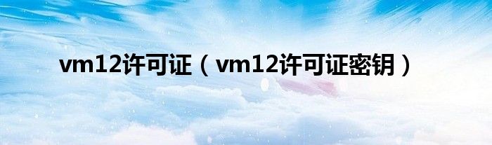 vm12许可证(vm12许可证密钥)