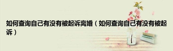 如何查询自己有没有被起诉离婚(如何查询自己有没有被起诉)