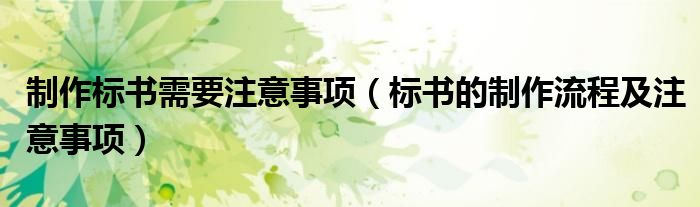 制作标书需要注意事项(标书的制作流程及注意事项)