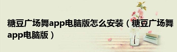 糖豆广场舞app电脑版怎么安装(糖豆广场舞app电脑版)