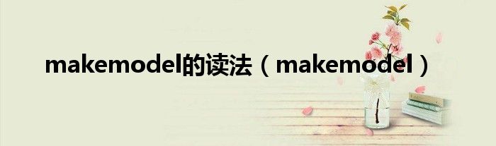 makemodel的读法(makemodel)