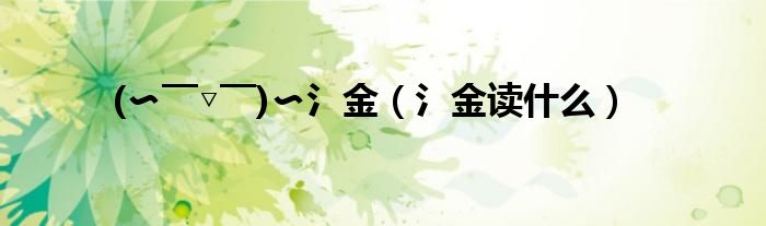 (〜 ̄▽ ̄)〜氵金(氵金读什么)