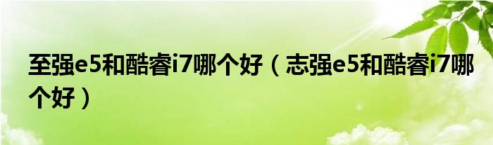 至强e5和酷睿i7哪个好(志强e5和酷睿i7哪个好)