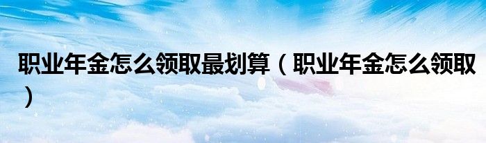 职业年金怎么领取最划算(职业年金怎么领取)