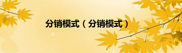 分销模式（分销模式）
