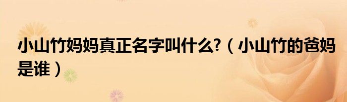小山竹妈妈真正名字叫什么?(小山竹的爸妈是谁)
