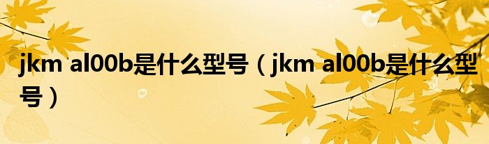 jkm al00b是什么型号(jkm al00b是什么型号)