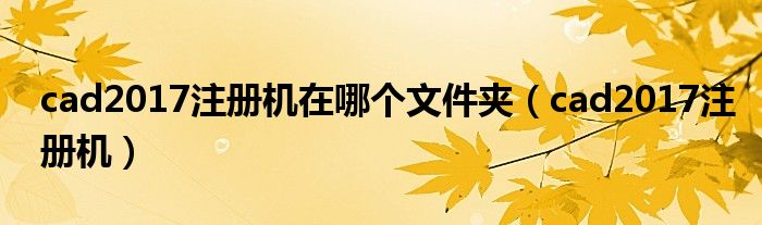 cad2017注册机在哪个文件夹(cad2017注册机)