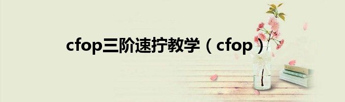 cfop三阶速拧教学(cfop)