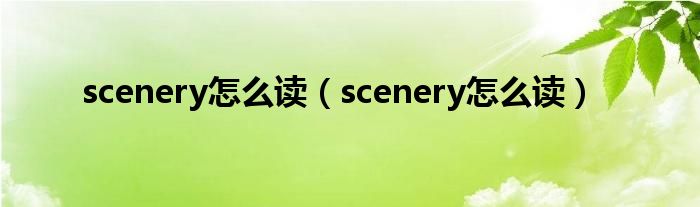 scenery怎么读(scenery怎么读)