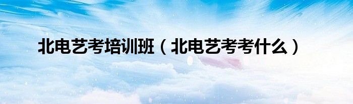 北电艺考培训班(北电艺考考什么)