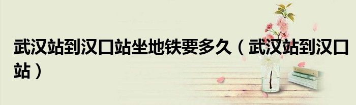 武汉站到汉口站坐地铁要多久(武汉站到汉口站)