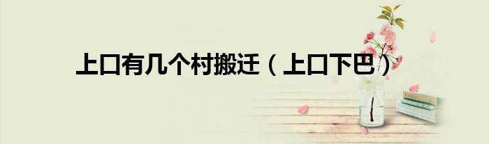 上口有几个村搬迁(上口下巴)