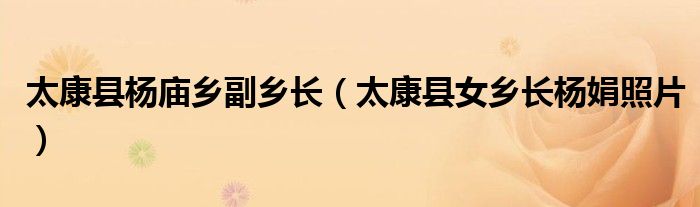 太康县杨庙乡副乡长(太康县女乡长杨娟照片)